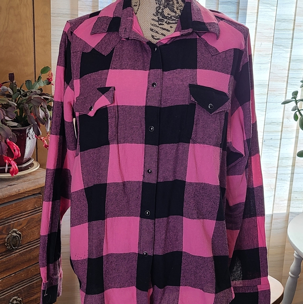 WRANGLER Pink Flannel Buffalo Check shirt